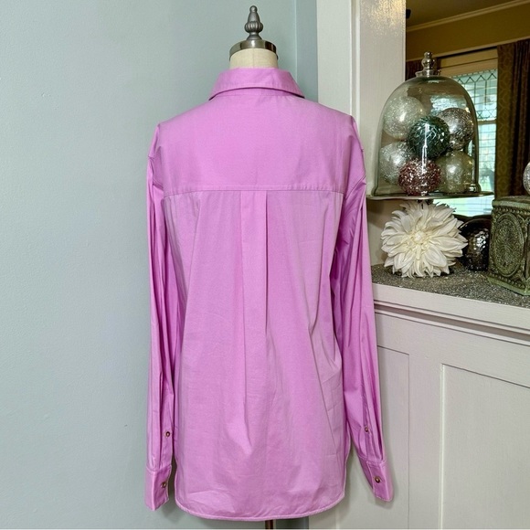 Lululemon Cotton Blend Poplin Button Down Shirt Vitapink Size Large NWT - Picture 7 of 14